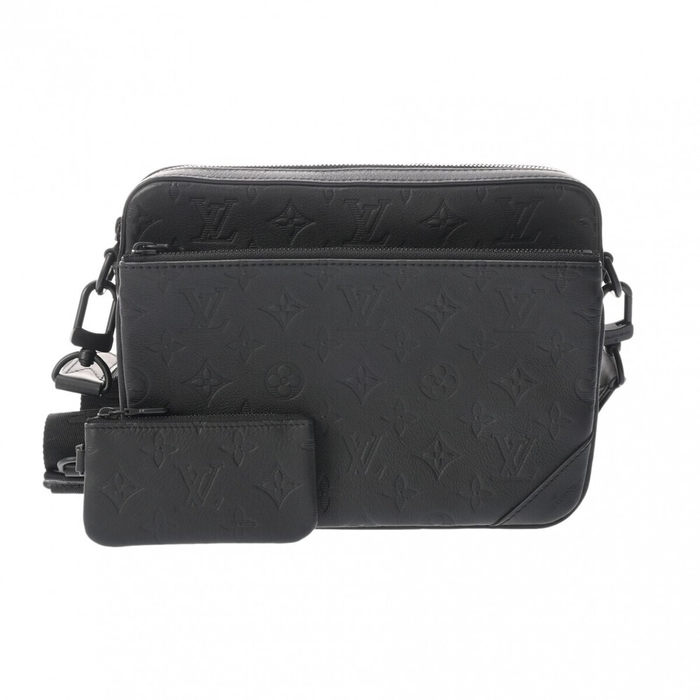 Louis Vuitton Shadow Black Trio Messenger Bag Black Leather Shoulder